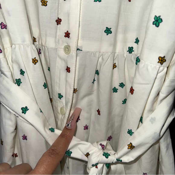 New Talbots 16P Poplin Full Button Front Midi Shirtdress in Blissful Floral - Picture 15 of 15